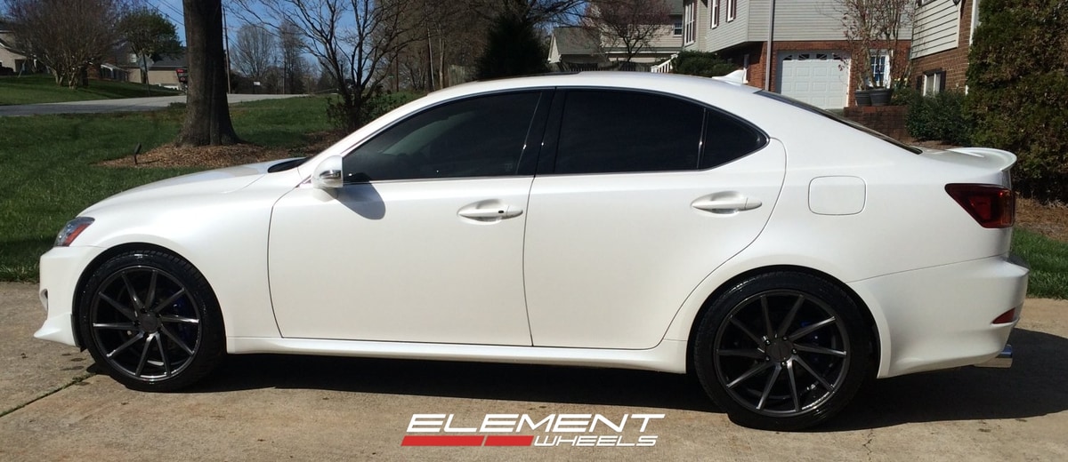 19 inch Staggered Vossen CVT Gloss Graphite (True Directional) on 2009 Lexus IS250 w/ Specs