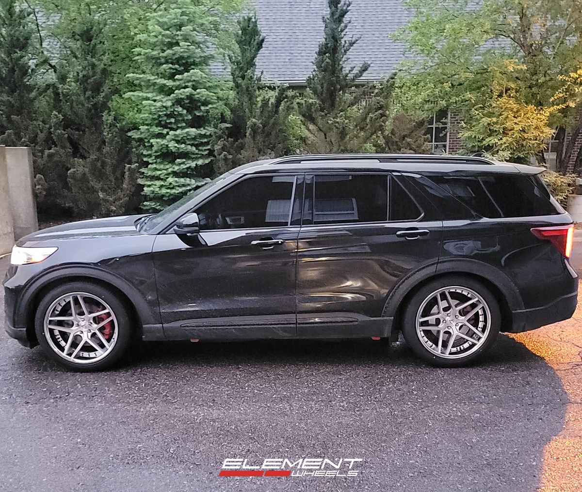22 inch AZAD AZ1029 in Silver Brushed w/ Chrome Stainless Steel Lip on a 2022 Ford Explorer