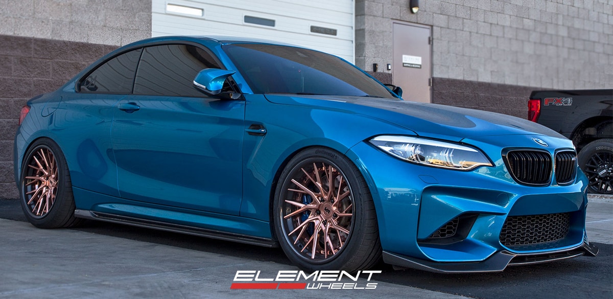 19 inch Staggered Variant Designer Collection DMN-3PC on a 2018 BMW M2 LCI