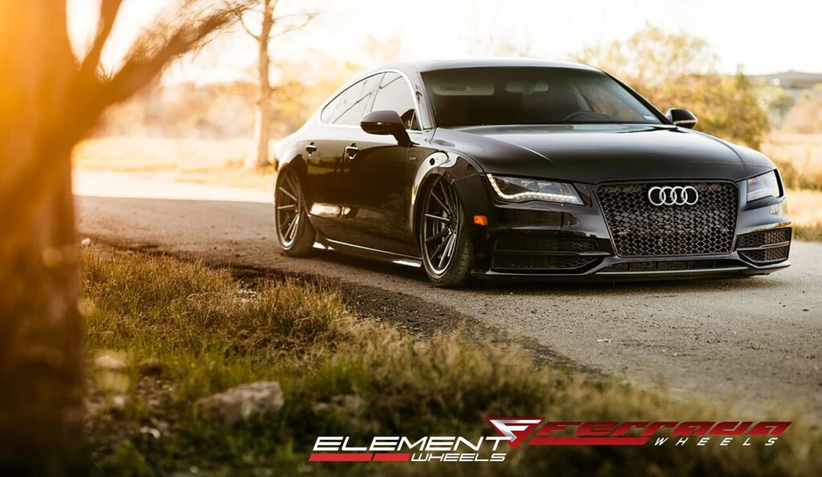 Ferrada FR4 Matte Black w/ Gloss Black Lip on 2014 Audi A7 w/Specs