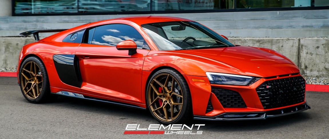 Staggered 20 Inch Rohana RFX11 Brushed Bronze on a 2021 Audi R8