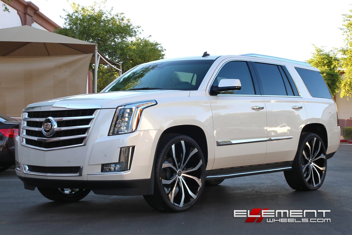 26x10 Lexani Lust Black/Machined on 2015 Cadillac Escalade w/ Specs