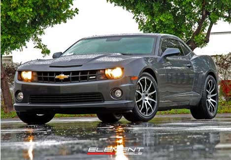 20 inch Staggered Axis Zero Black Machined on 2010 Chevy Camaro SS w/ Specs