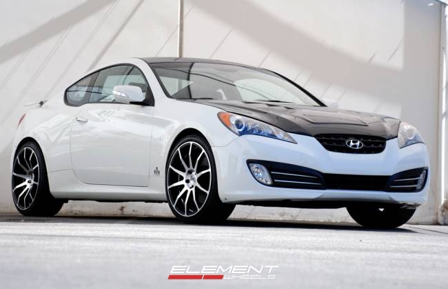 Axis Zero Black w/Machined Face on 09 Hyundai Genesis Coupe w/ Specs