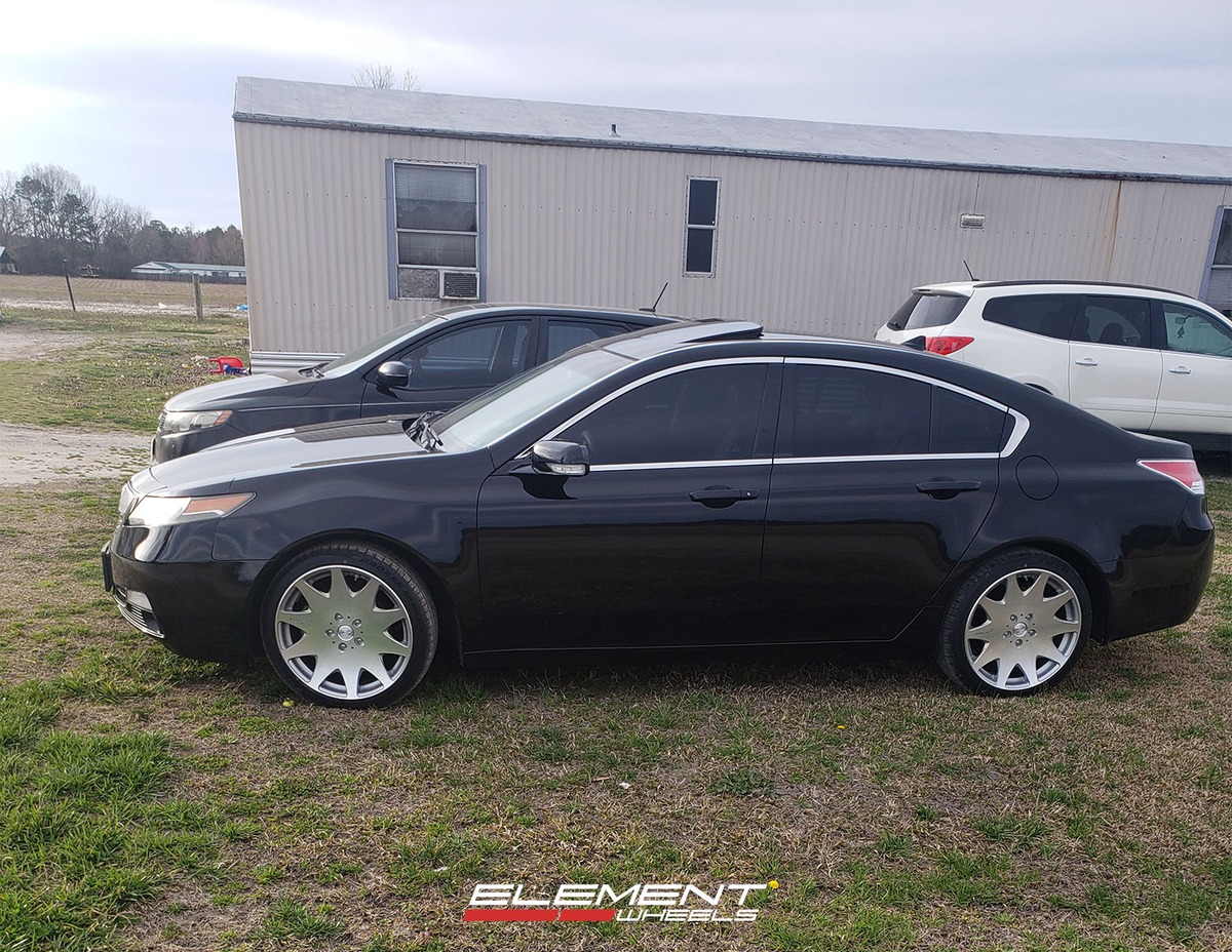 19 inch MRR HR3 Silver Machine Face on a 2013 Acura TL Sedan