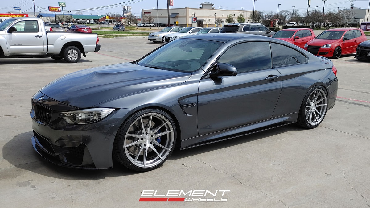 20 inch Staggered Rohana RFX2 Brushed Titanium on a 2015 BMW M4