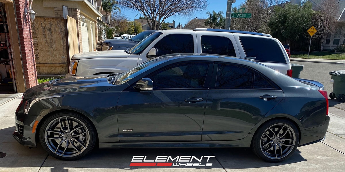 19 inch Staggered Niche Vosso Anthracite M204 on a 2016 Cadillac ATS-V Sedan