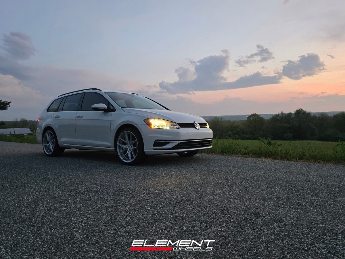 19 inch Rotiform FLG Gloss Silver on 2019 VW Golf Sportwagen