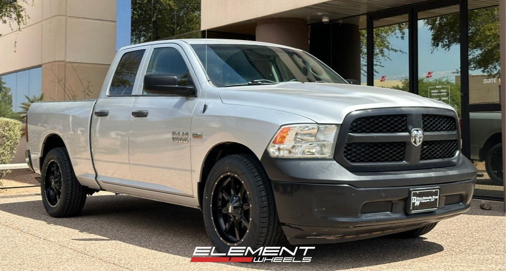 20 inch Moto Metal MO970 Gloss Black Milled on a 2016 Dodge Ram 1500