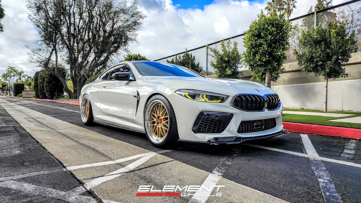 Staggered 20 Inch BBS LM Gold on a 2022 BMW M8
