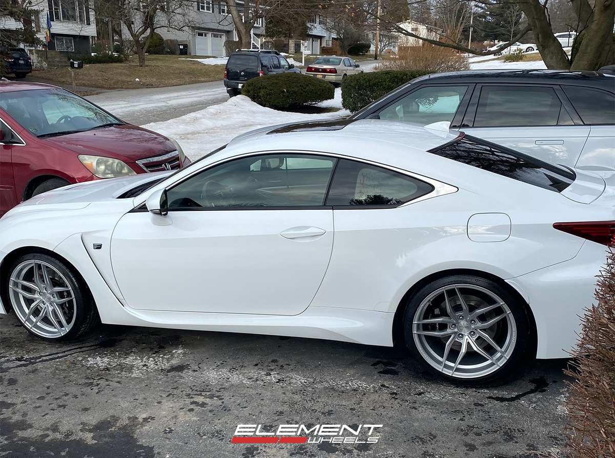 20 inch Staggered Ferrada Forge-8 FR5 Machine Silver on a 2015 Lexus RC-F