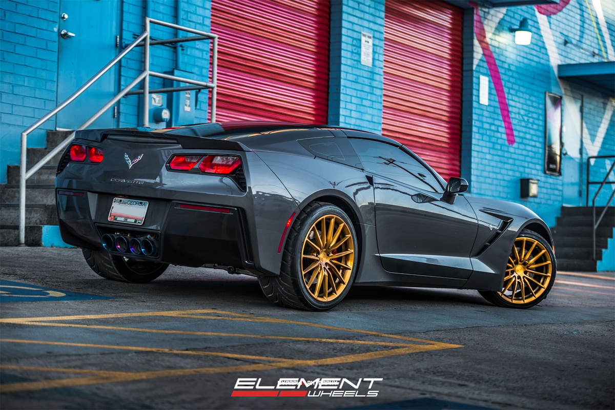 MRR FS02 Brushed Gold on 2016 Corvette C7 Z51 w/ specs