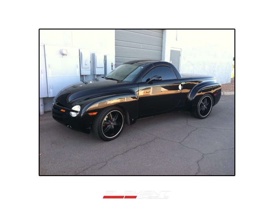 20" and 22" Staggered Dub Drone 6 All Matte Black on 2006 Chevy SSR w/ Specs