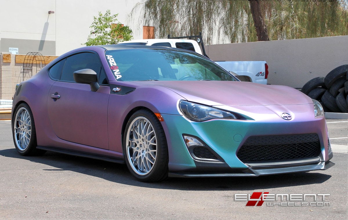 TSW Rascasse Silver on 2013 Scion FR-S FRS Lowered w/ Specs