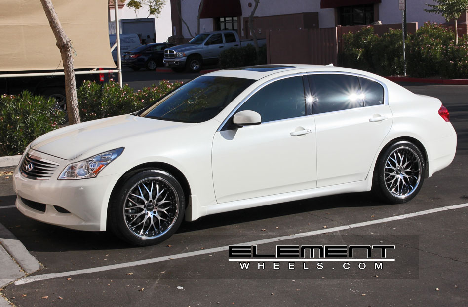 Vertini Riviera Black/Machined Wheels 08 Infiniti G35 Sedan w/ Specs