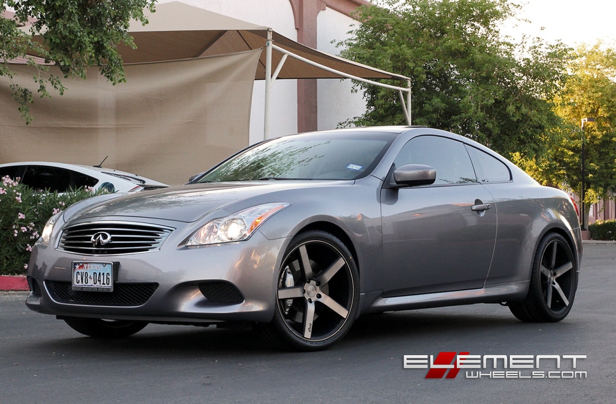 20 inch Staggered Black/Machined w/ Tint Infiniti G37S Coupe w/ Specs