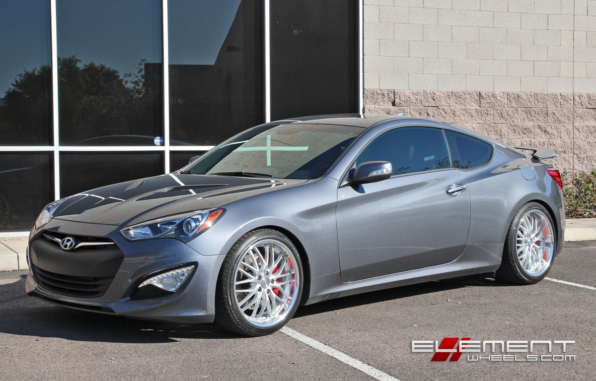 19 inch Staggered MRR GT1 Black wheels on Genesis Coupe w/ Specs