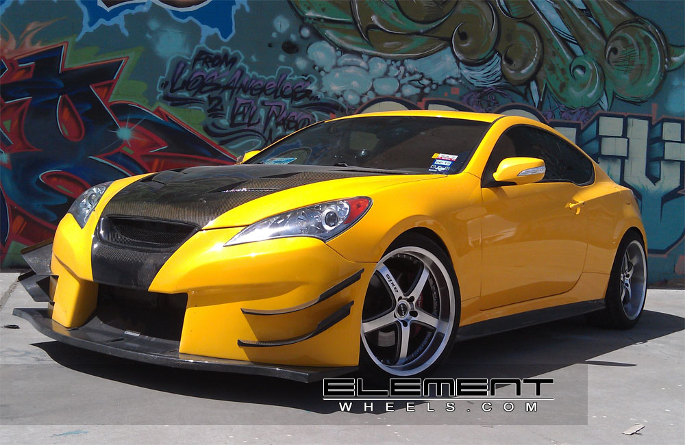 Axis Shine Gunmetal w/Machined Face on Hyundai Genesis Coupe w/ Specs
