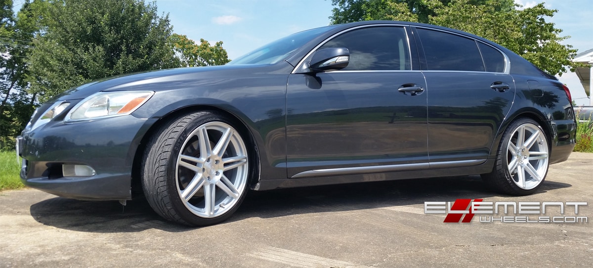 Front: 20x9 5x4.5 +35mm offset w/ 245/35/20 Tires Rear: 20x10 5x4.5 +40mm offset w/ 285/30/20 Tires Car is lowered on Eibach Lowering springs
