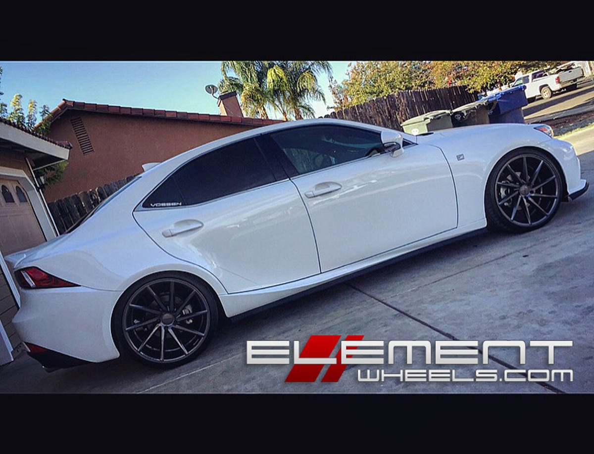 20 inch Staggered Vossen CVT Gloss Graphite (True Directional) on 2015 Lexus IS250 w/ Specs