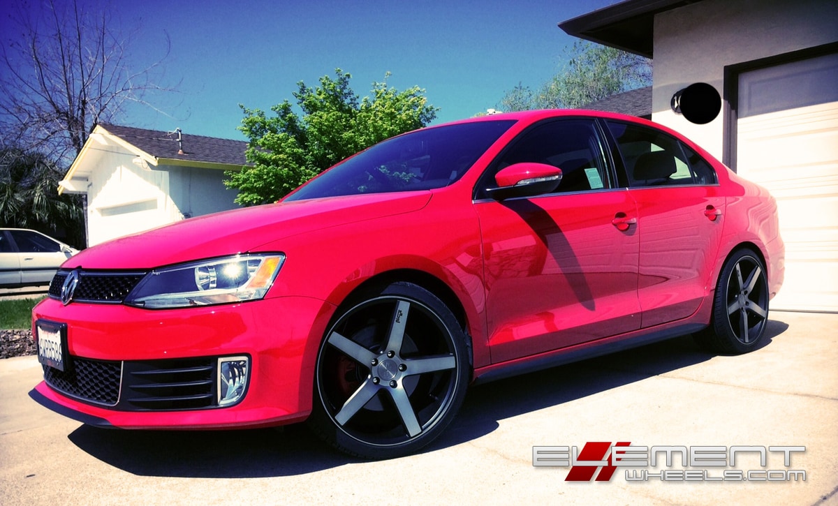 Niche Milan Black/Machined w/ Tint on 2012 VW Jetta w/ Specs