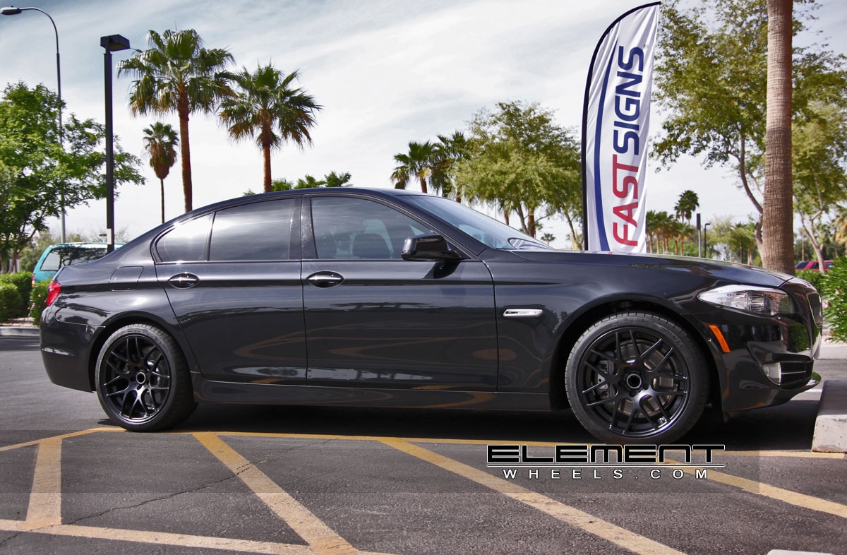 Eurotek 02 Wheels Black on 2011 BMW 5 Series w/ Specs