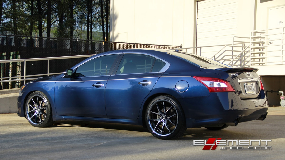 20 inch Lexani R12 Gloss Black Machined on 2010 Nissan Maxima w/ Specs