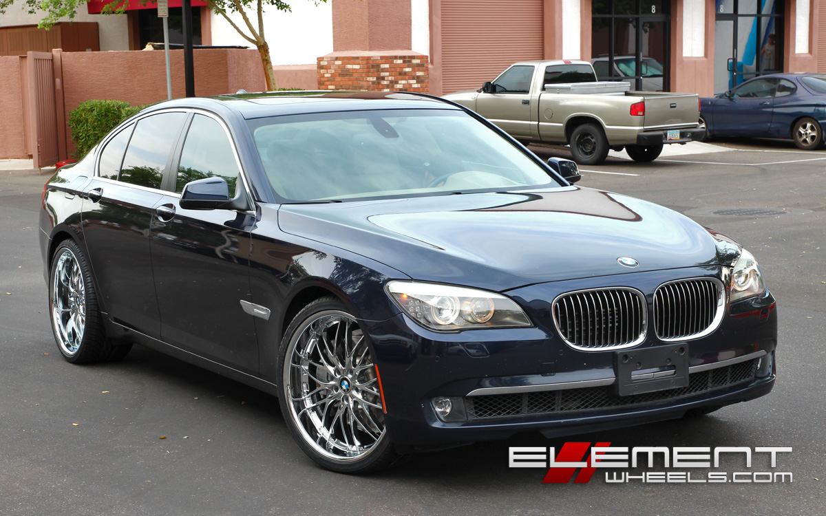 22 inch Staggered MRR GT1 Chrome on 2013 BMW 7 Series w/ Specs