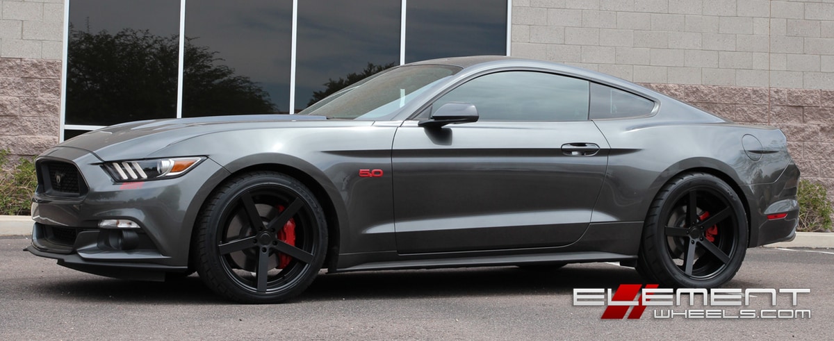 20 inch Staggered Rohana RC22 Matte Black on 2015 Ford Mustang GT w/ Specs