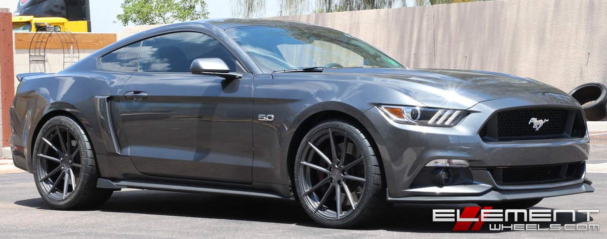 20 inch Staggered TSW Bathurst Gloss Gunmetal (Rotary Forged) on 2015 Ford Mustang GT w/ Specs