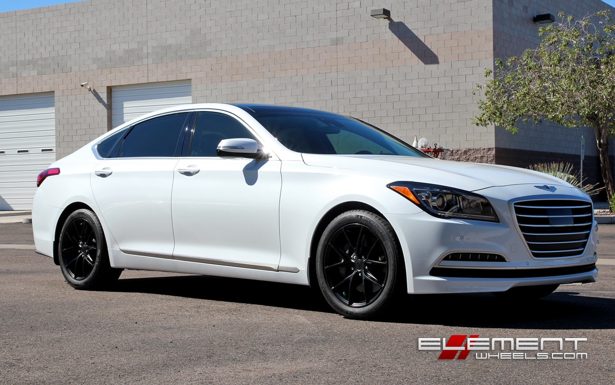18 inch Niche Misano Matte Black on 2015 Hyundai Genesis Sedan w/ Specs