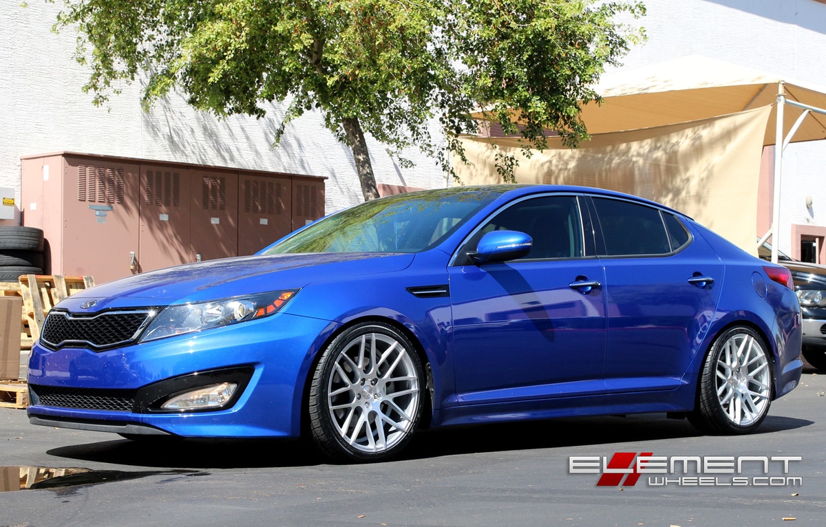 19 inch GroundForce GF07 Silver/Machined on 2013 Kia Optima w/ Specs