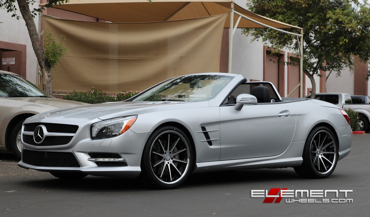Rohana RC10 Gloss Black/Machined 20 inch Staggered on 2014 Mercedes SL550 w/ Specs