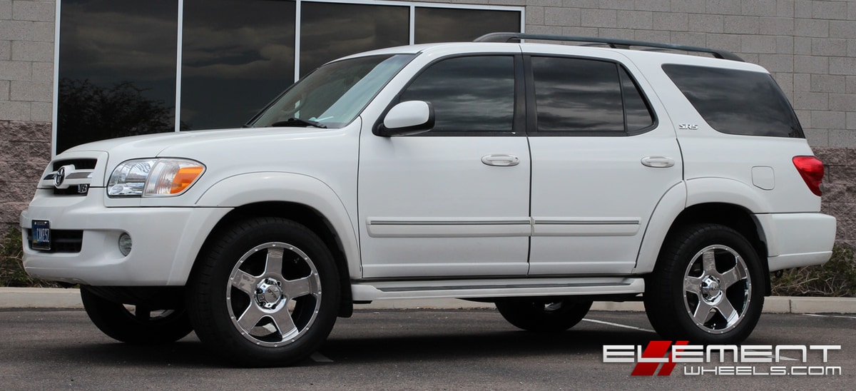 20 inch Helo HE886 PVD Chrome on 2005 Toyota Sequoia w/ Specs