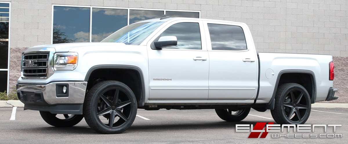 22 inch Helo HE887 Satin Black on 2015 GMC Sierra 1500 w/ Specs