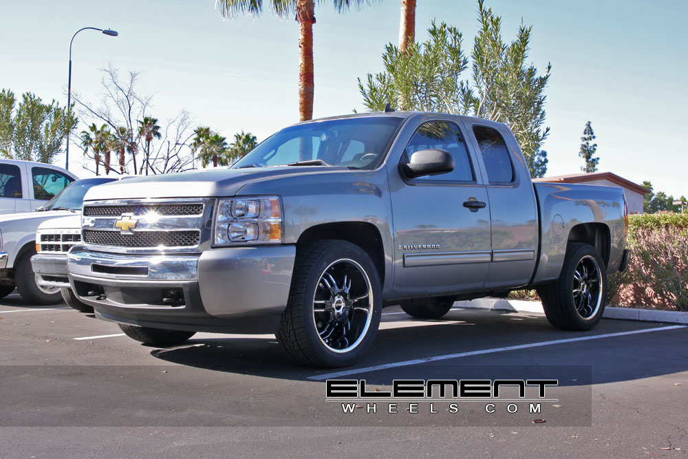 Elite Carnal Black wheels on 09 Chevy Silverado w/ Specs