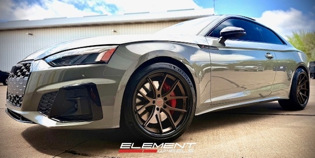 19x10.5 Ferrada FR2 Matte Bronze w/ Gloss Black Lip on 2018-2025 Audi S5