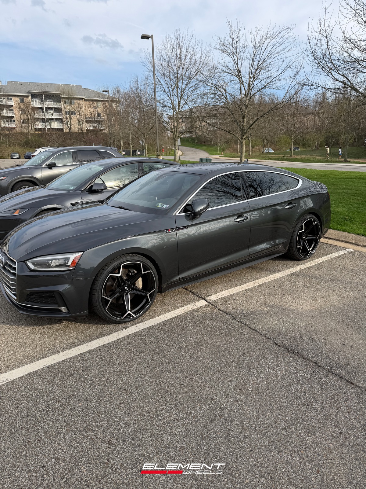 20x10.5 Niche Arrow Gloss Black Brushed N259 on 2018-2025 Audi A5
