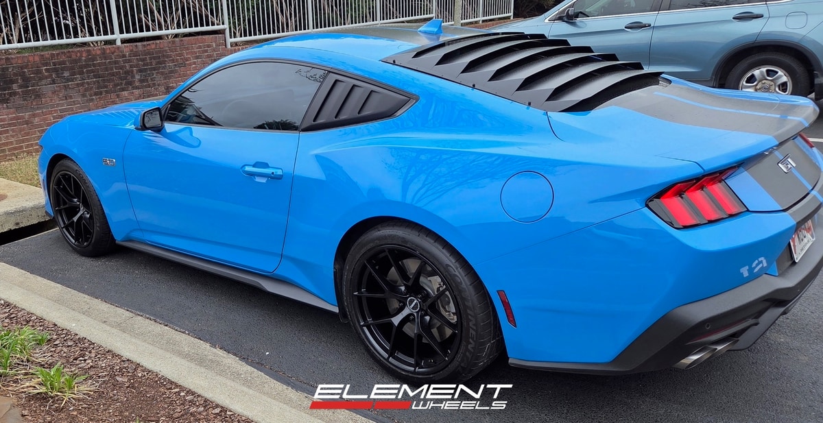 19x9.5 Element Forged SF-3 Satin Black (Full Forged) on 2024-2025 Ford Mustang