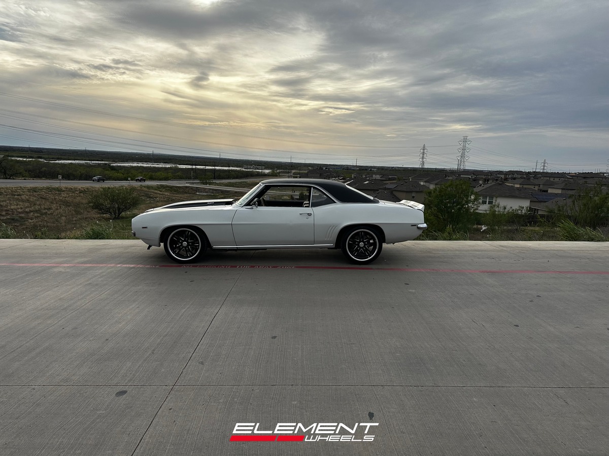 18x8 | 18x9.5 Staggered Resto R103 Maverick Gloss Black Milled Window Diamond Cut Lip on 1967-1970 Chevrolet Camaro