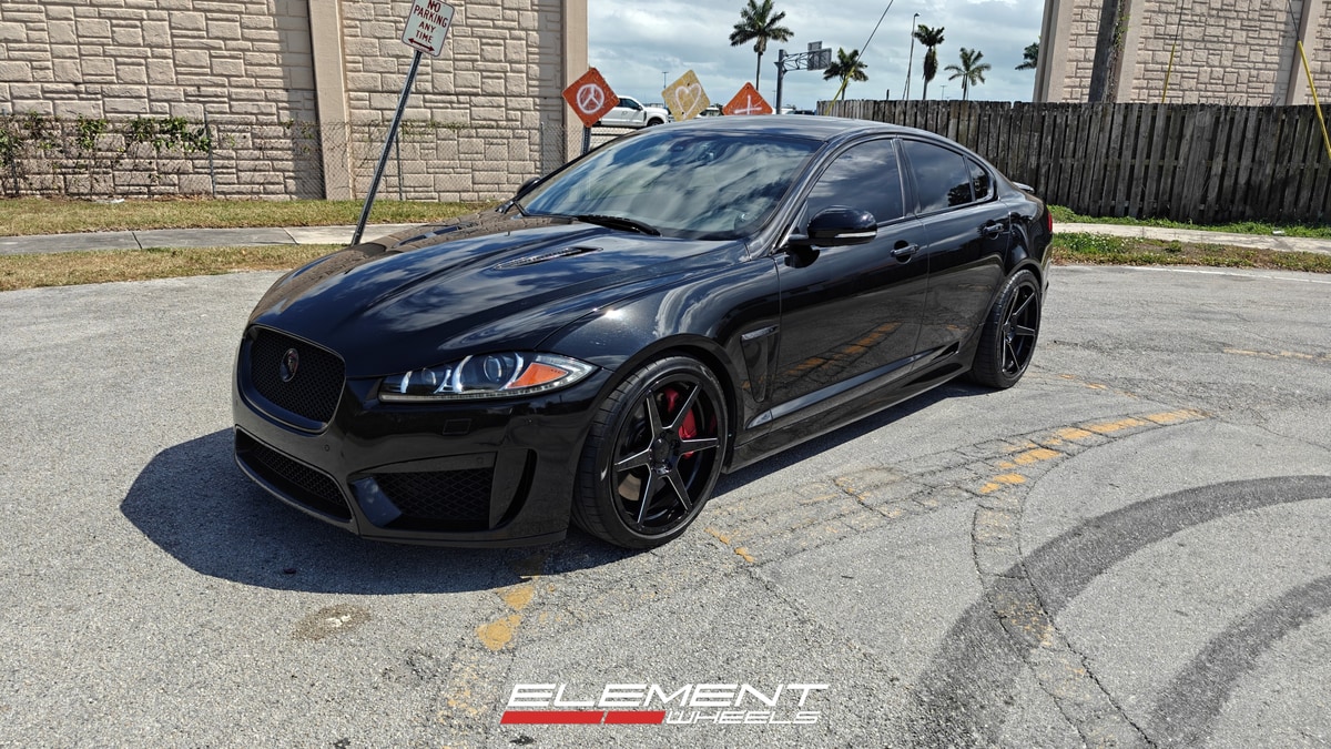 20x9 | 20x10.5 Staggered Ace Alloy AFF06 Gloss Black Milled (Flow Formed)  on 2010-2015 Jaguar XFR