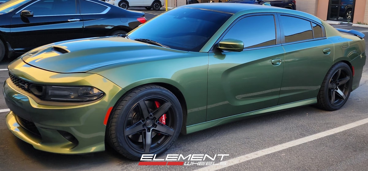 20x9.5 | 20x11 Staggered Niche Teramo Matte Black w/ Double Dark Tinted Face M271 on 2015-2025 Dodge Charger RWD