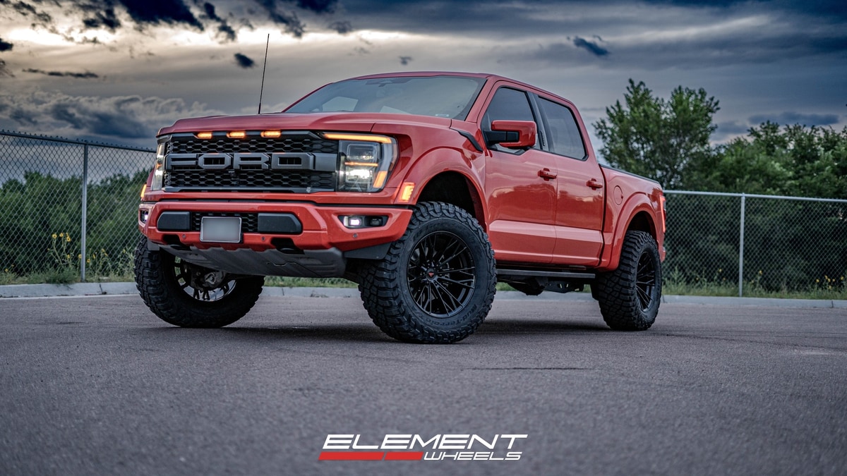 20x10 Ferrada Wheels Ferrada Forge-8 Off-Road FTR11 Obsidian Black (Rotary Forged) on Ford 2021-2025 Ford F-150 Raptor