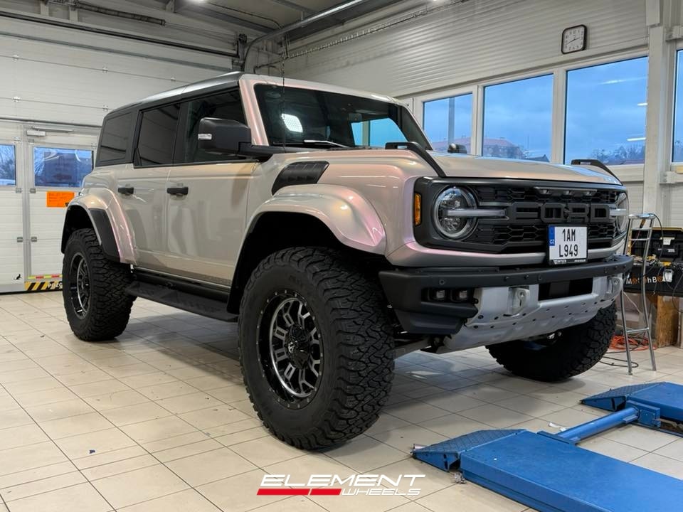 20x9 Fuel Off-Road Crush Gloss Black Double Dark Tint D561 on 2022-2025 Ford Bronco Raptor