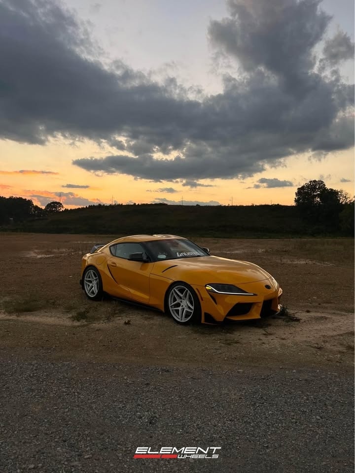 19x9.5 | 19x10.5 Staggered Kansei Astro Gloss White on 2019-2025 Toyota GR Supra
