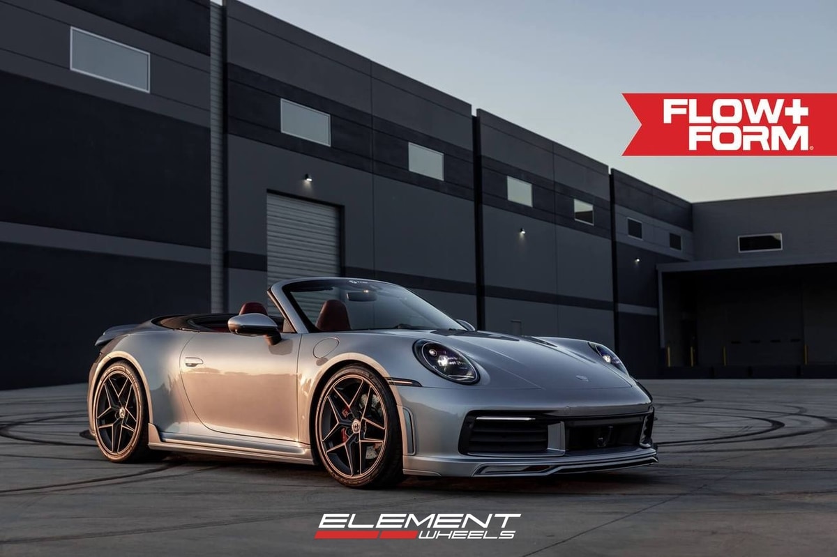 20x9 | 21x11.5 Staggered HRE FlowForm FF11 Tarmac on 2020-2025 Porsche 911 Carrera 992 Non-Turbo 5-Lug
