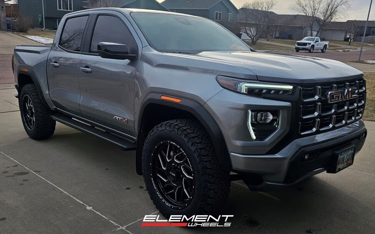 20x9 Weld Off-Road Fulcrum W117 Gloss Black Milled (Rotary Forged) on 2023-2025 GMC Canyon