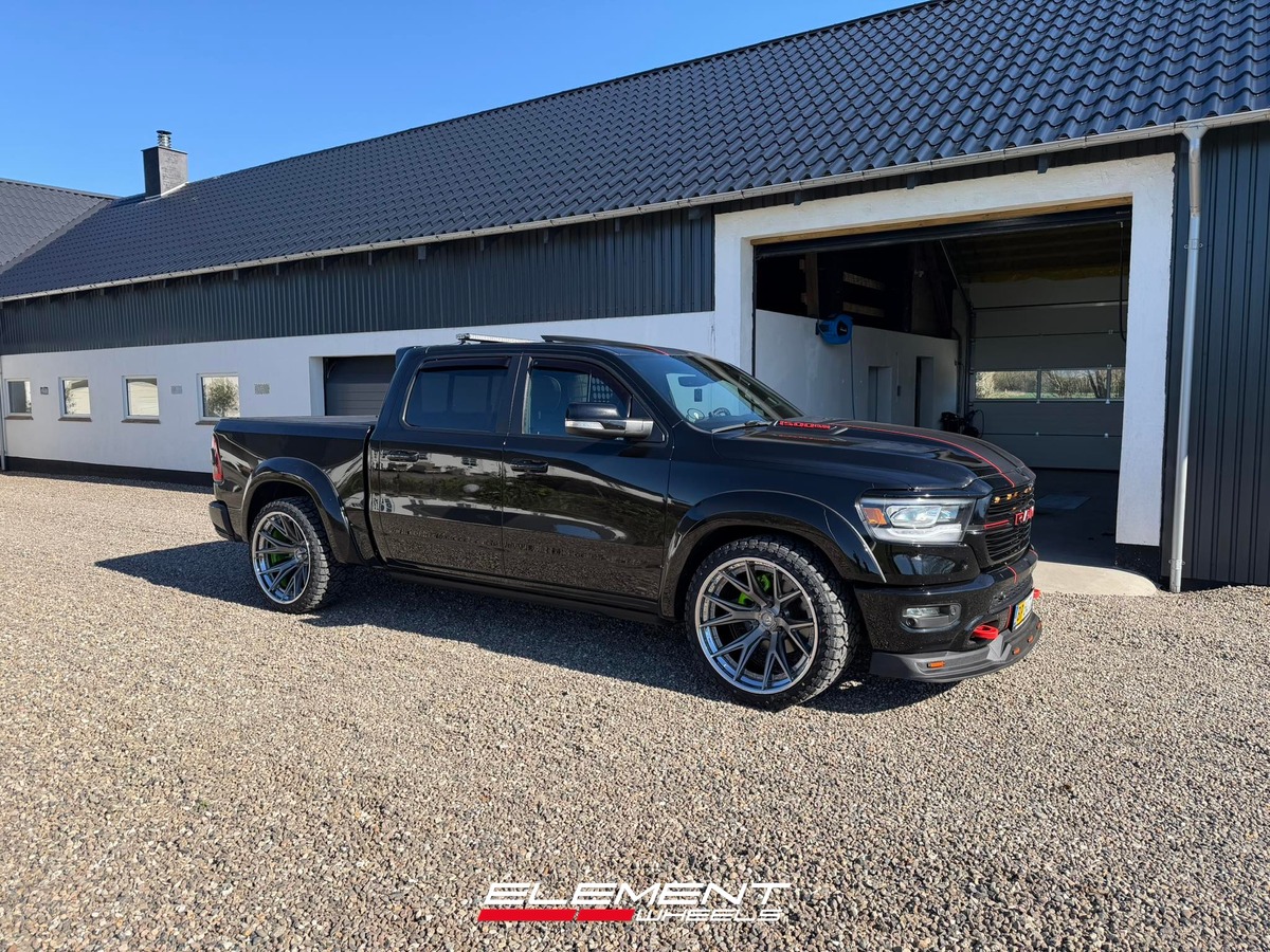24x12 Fuel Off-Road Wheels Fuel Off-Road Catalyst Platinum w/ Chrome Lip FC402 on Dodge 2019-2025 Ram 1500