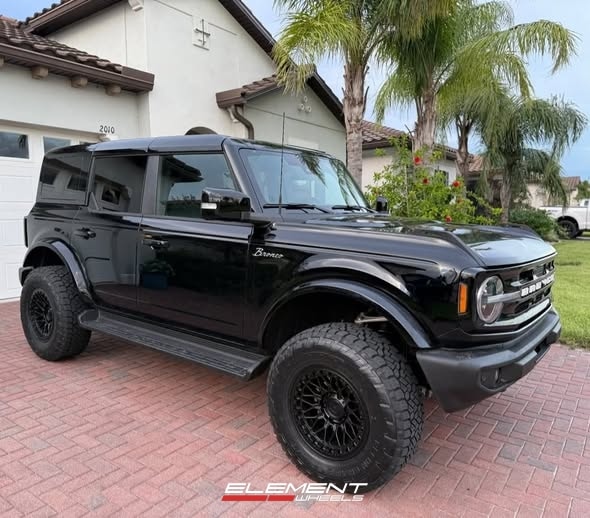 17x9 Fuel Off-Road Triton Black Milled D581 on 2021-2025 Ford Bronco