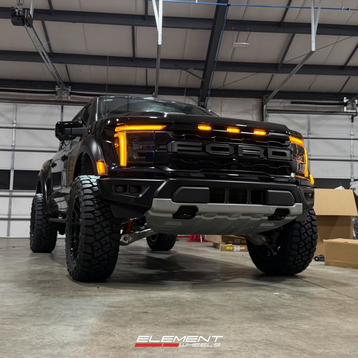 22x10 Vossen HF6-4 Satin Black (Hybrid Forged) on 2021-2025 Ford F-150 Raptor